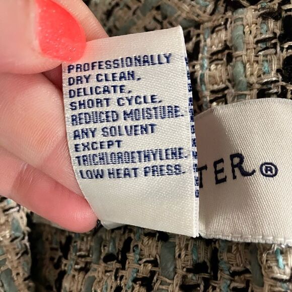 Doncaster Blazer Silk Blend Size 14 Cream Teal Black - Picture 8 of 10